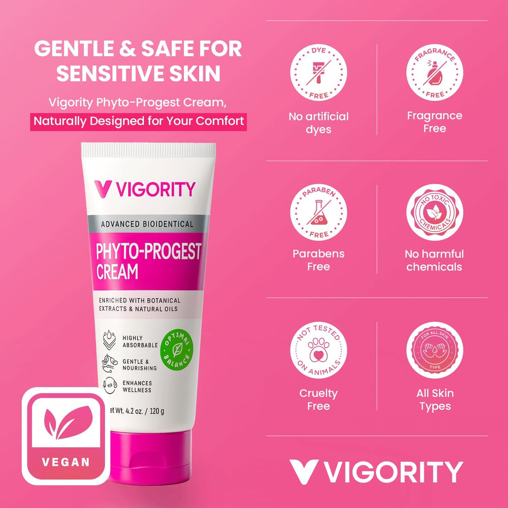 Vigority Phyto-Progest Cream prepared for a daily self-care ritual.