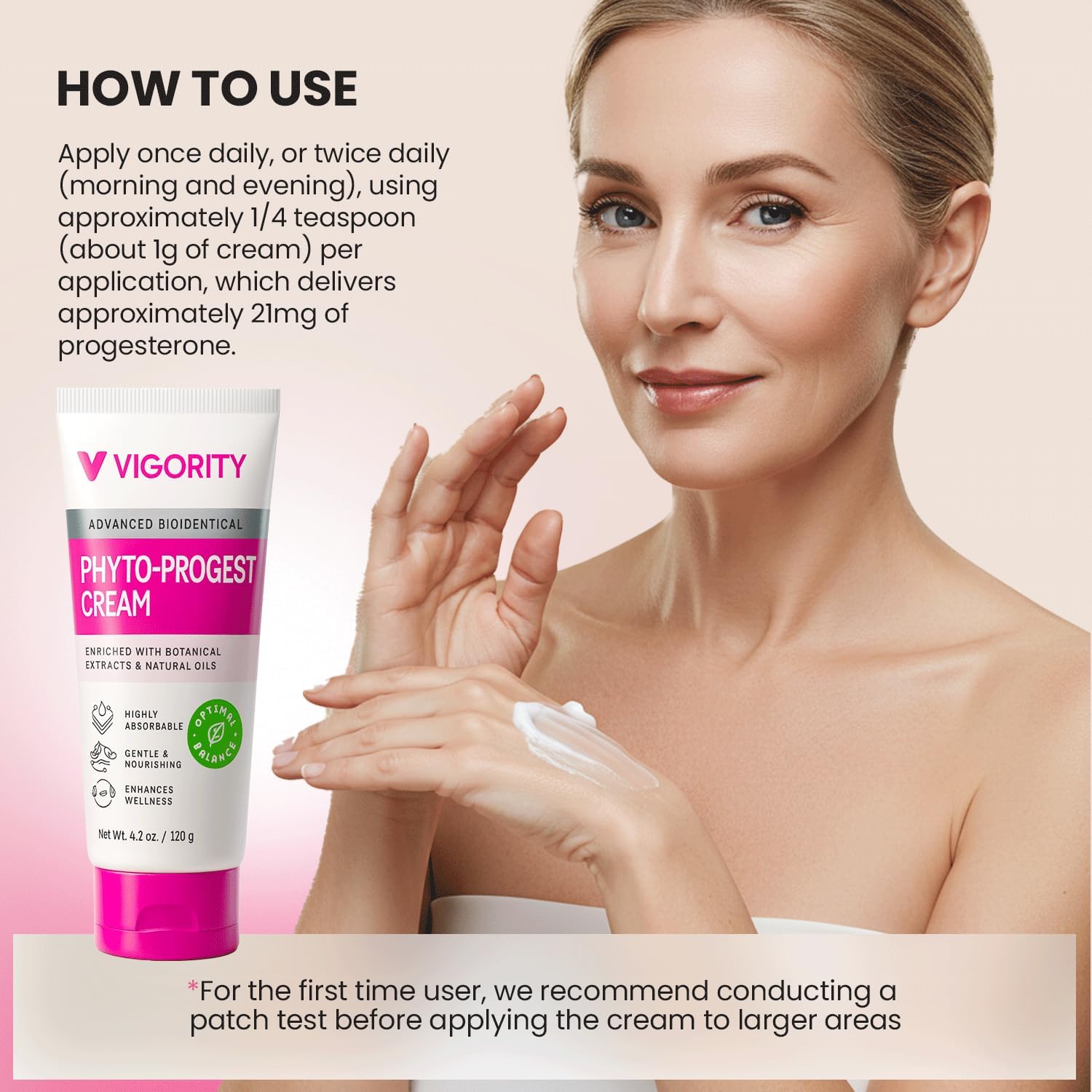 Vigority Phyto-Progest Cream label features vegan and paraben-free ingredients.