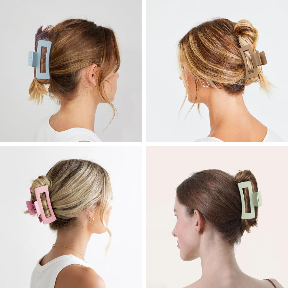 Vigorpace pink medium hair claw clip with non-slip grip for thick or thin hair