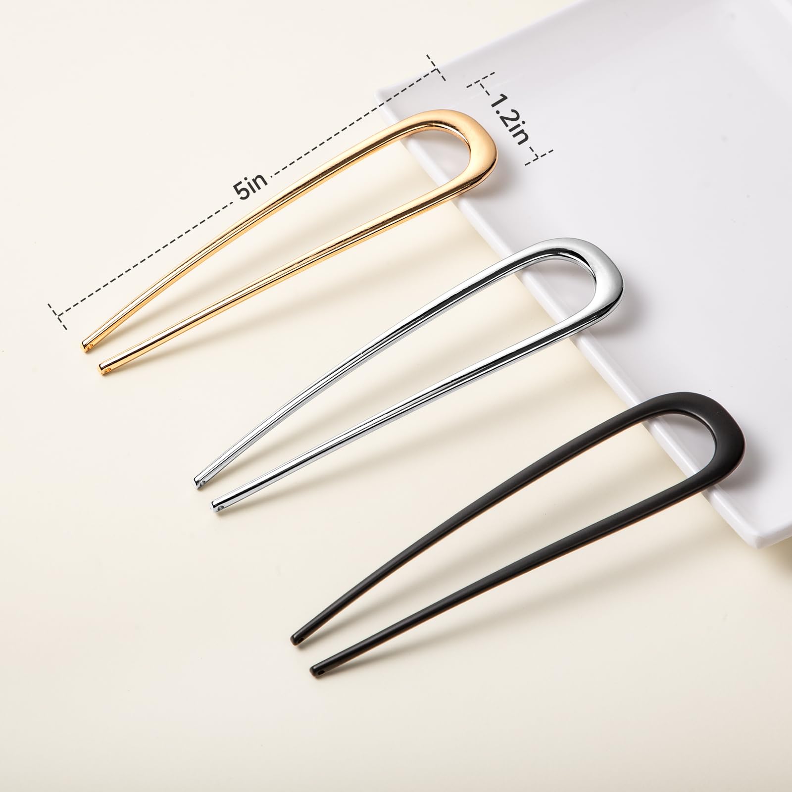Vigorpace pins securing a French twist for lasting hold