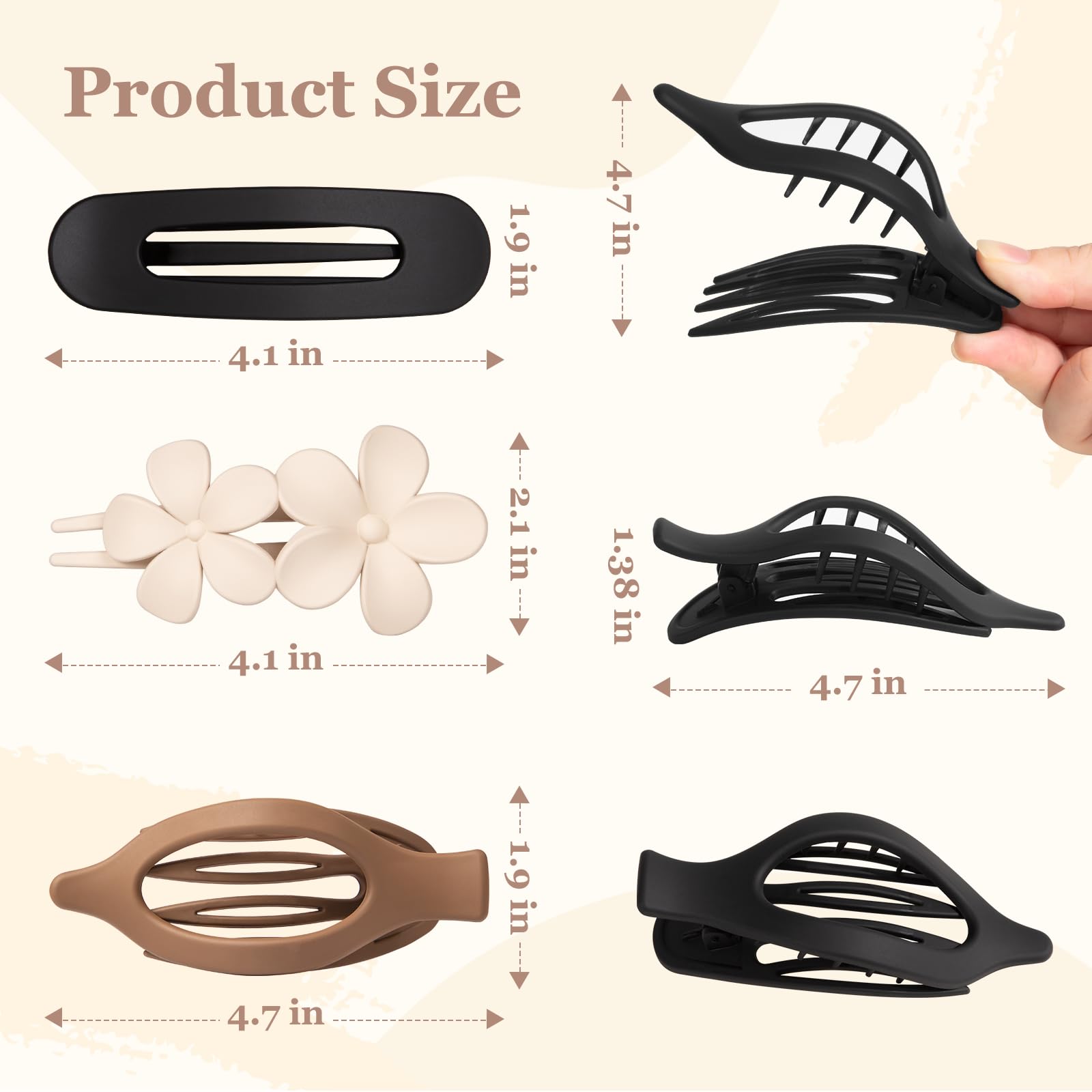 Vigorpace clips planos para cabello, estilo moderno y práctico para looks diarios.