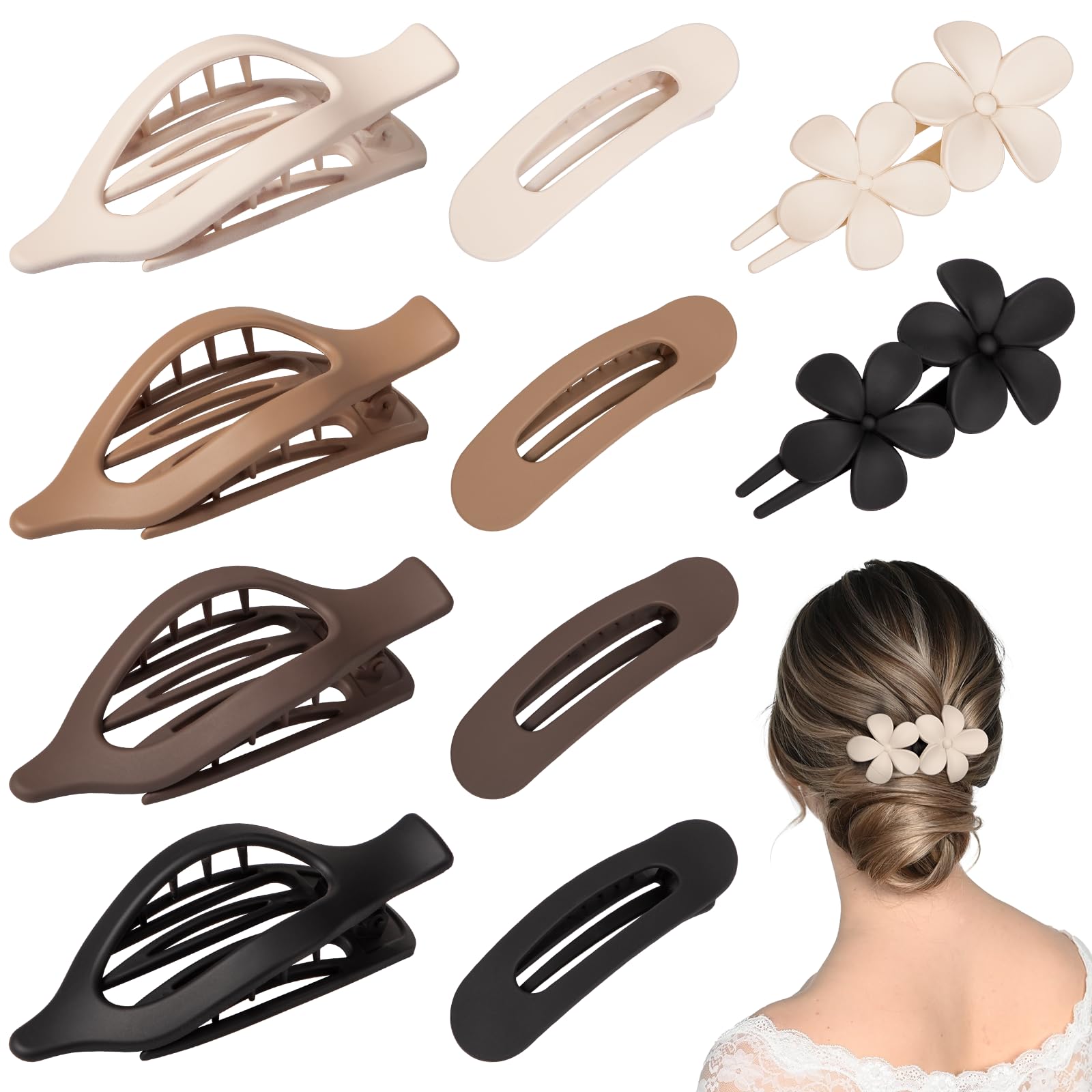 Vigorpace clips planos para cabello, sujeción firme para cabello fino o grueso.
