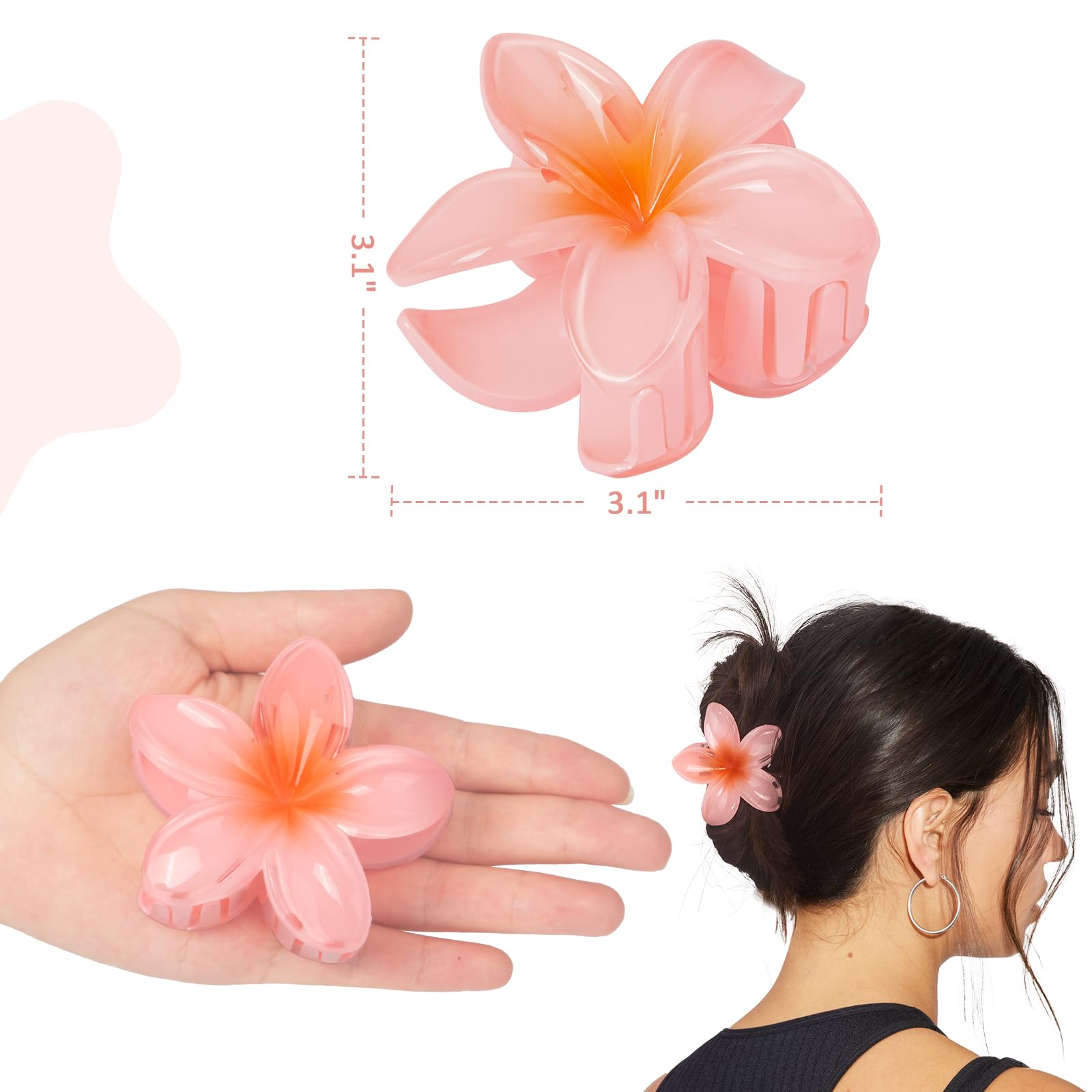Vigorpace hibiscus clip, non-slip grip for secure all-day wear.