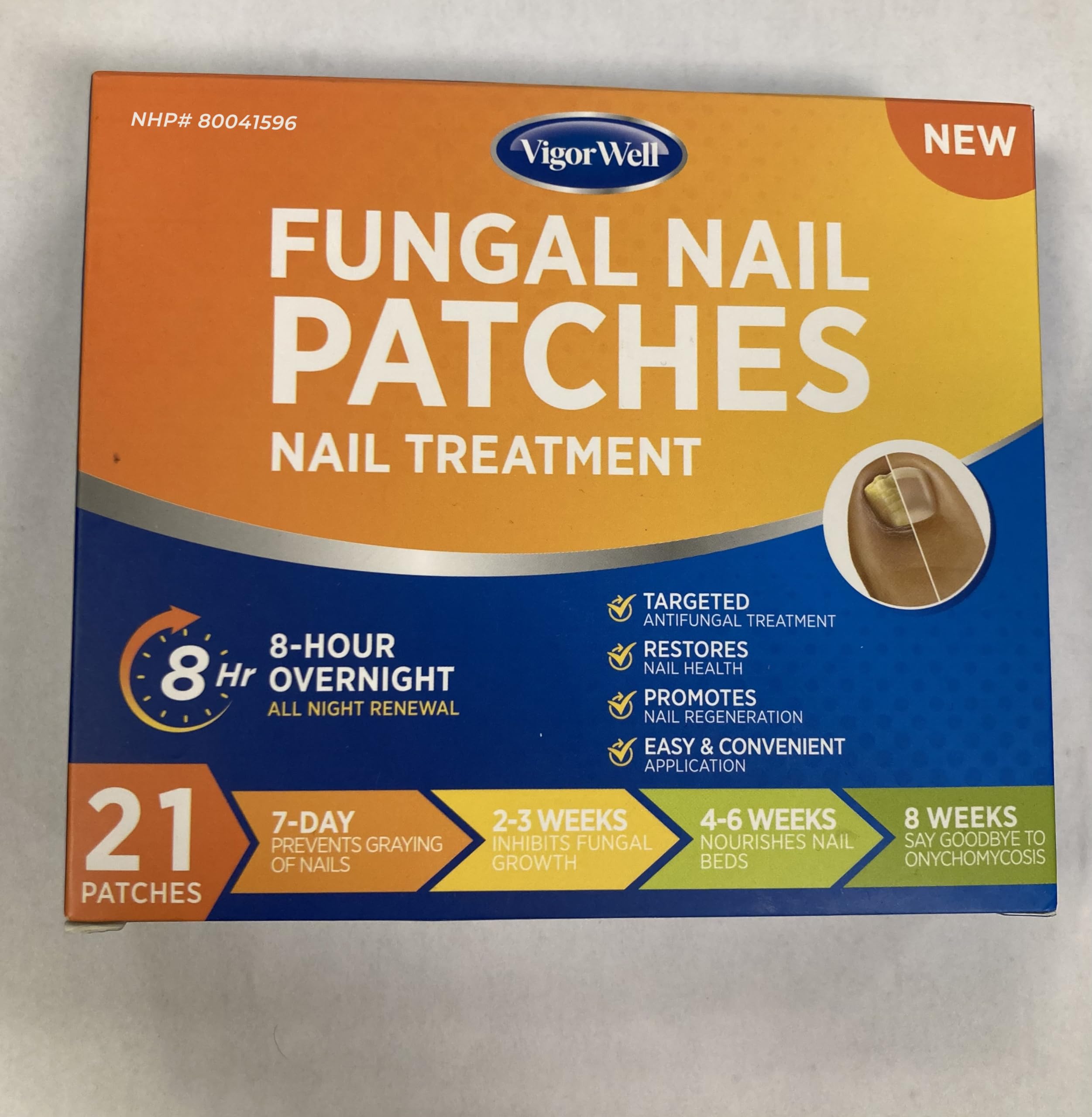 Parche fino y suave de VigorWell para adaptación a la uña.