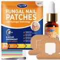 VigorWell Toenail Fungus Treatment Extra Strength – Nighttime Patches + 15ml Nail Repair Liquid (32 Patches)