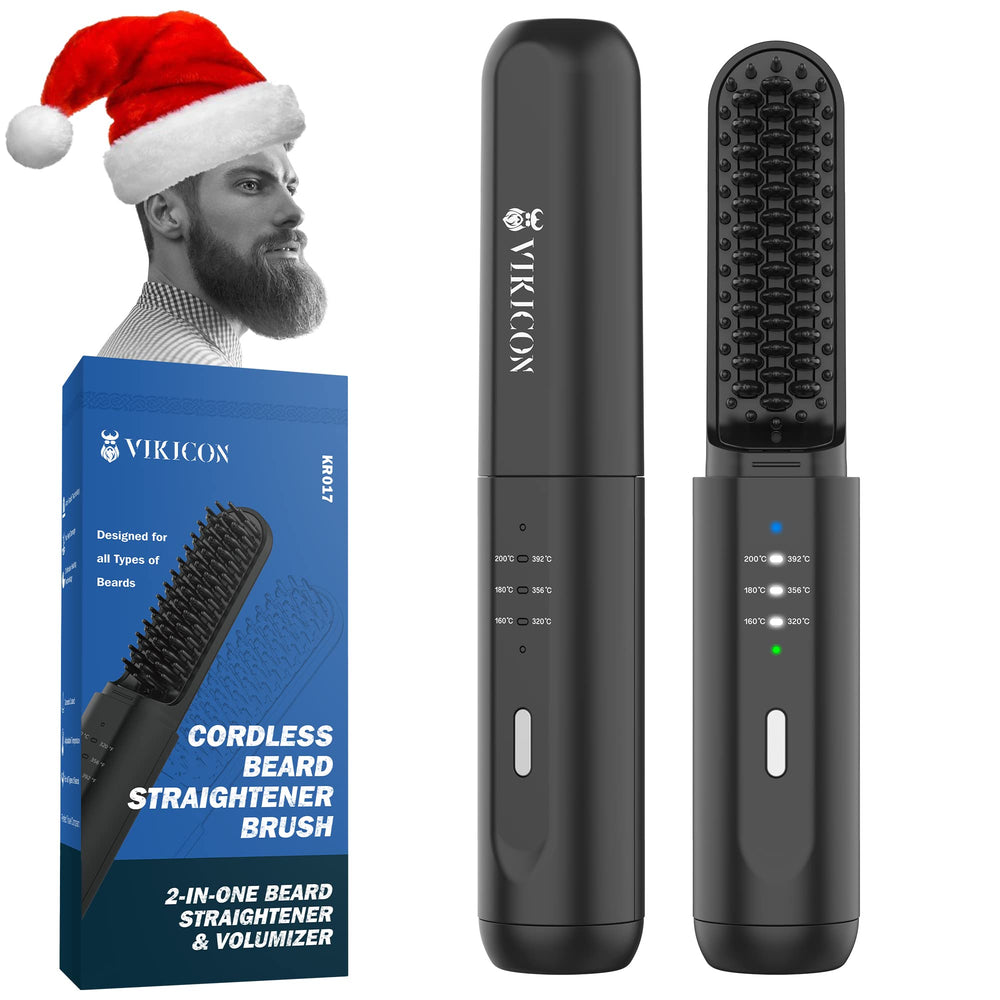 VIKICON Beard Straightener cordless design for quick on-the-go styling.