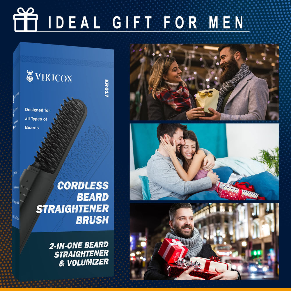 VIKICON dual-action comb helps beard and hair with gentle heat.
