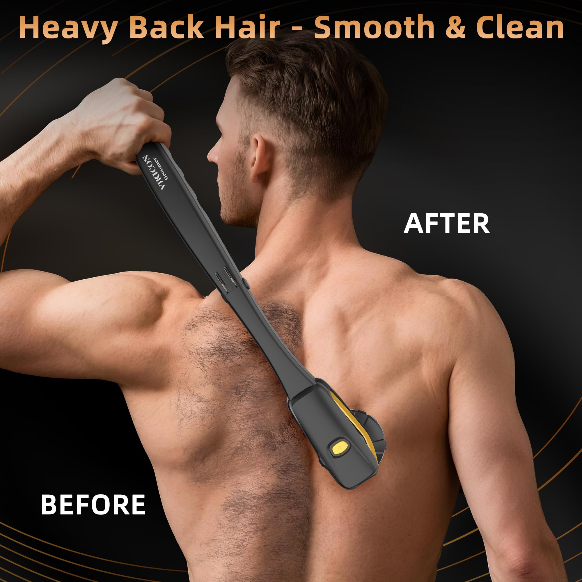 VIKICON Groomer LED display shows battery level for planning your shave.