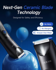 VIKICON Manscape Trimmer IPX7 waterproof close-up for use in the shower.