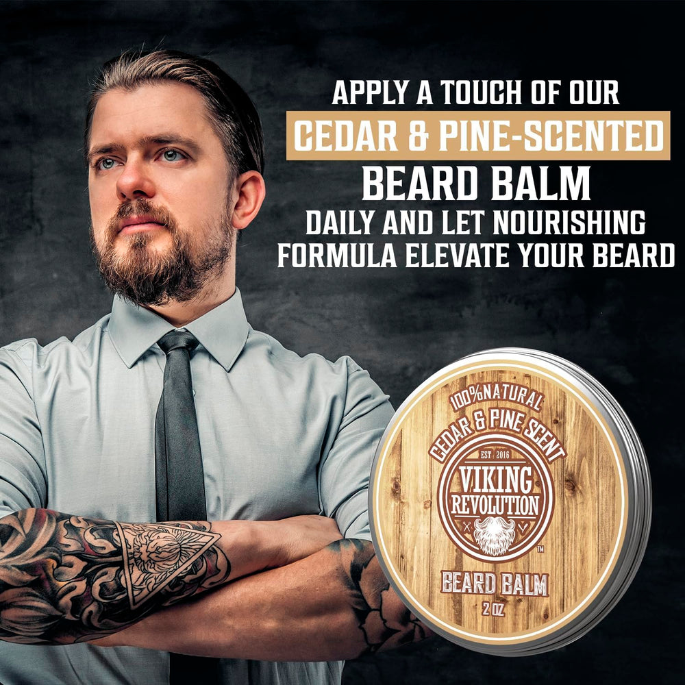 Viking Revolution 2oz beard balm tin for daily grooming