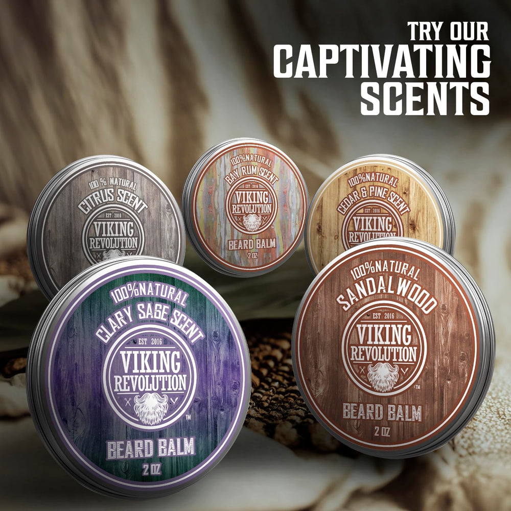 Viking Revolution 2oz tin packaging demonstrates travel-friendly beard care.