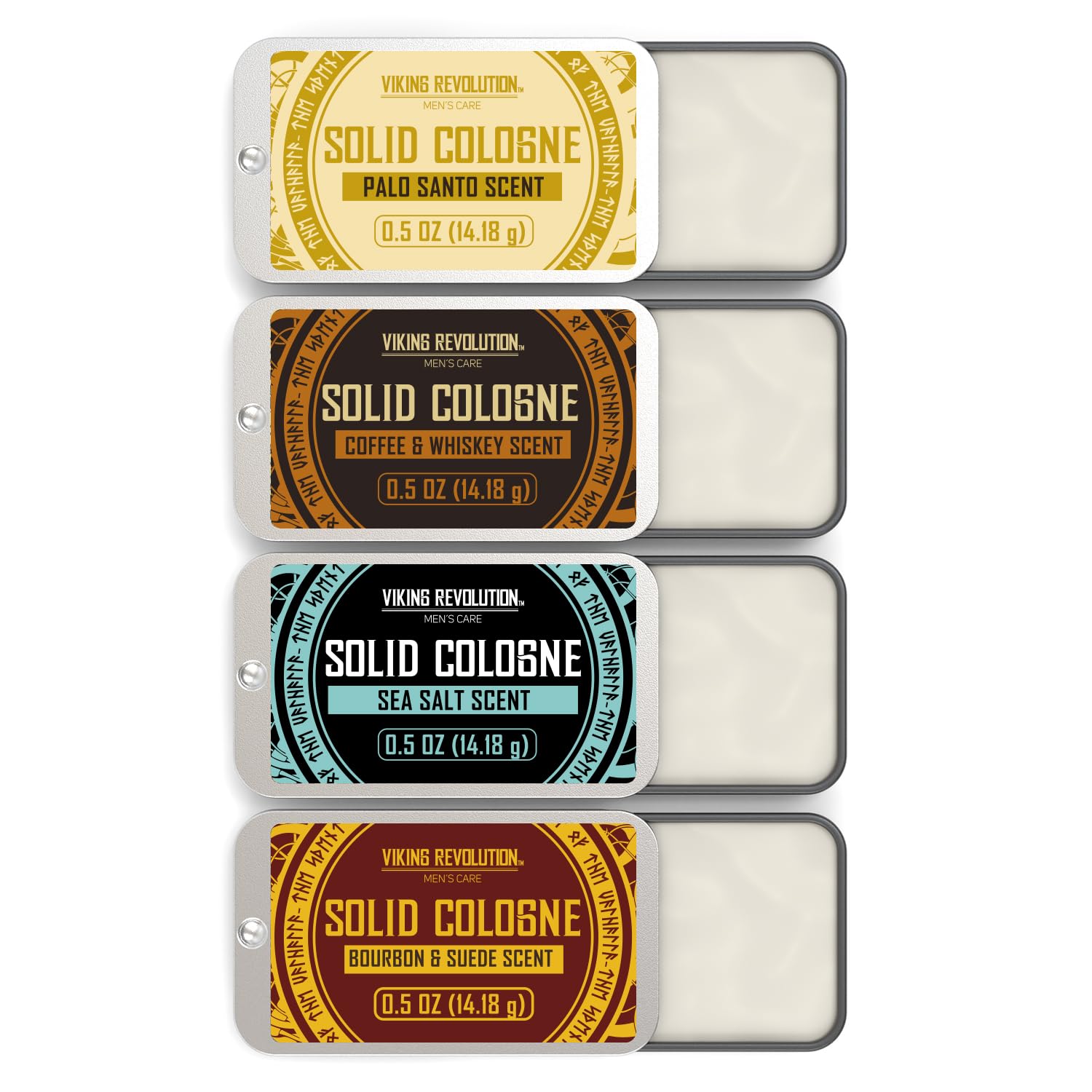 Viking Revolution Palo Santo solid cologne tin for on-the-go scent refresh