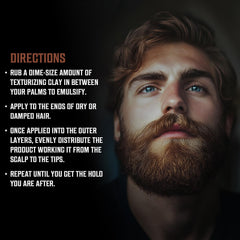 Aplicación suave de la arcilla Viking Revolution en cabello masculino.