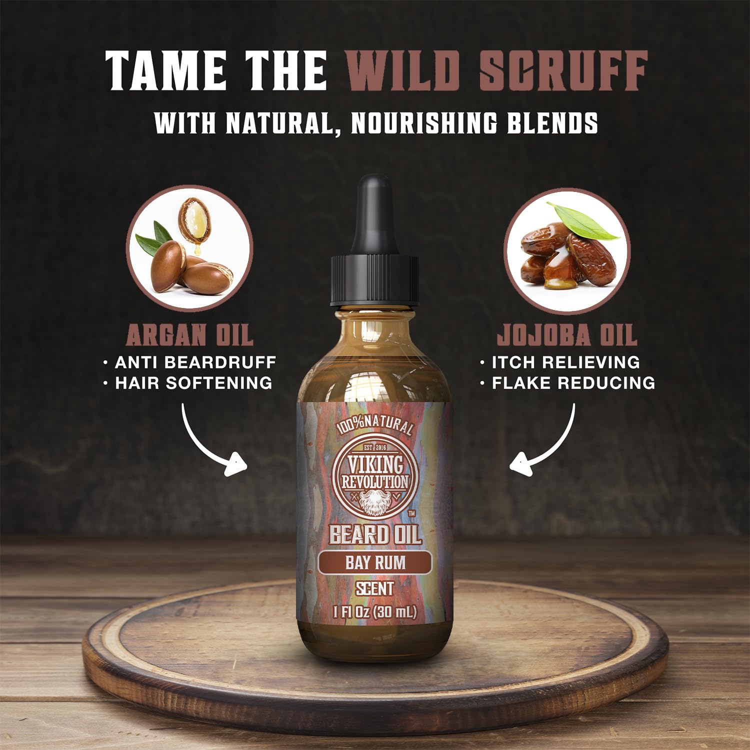 Viking Revolution Argan-Jojoba oil blend bottle nourishing beard