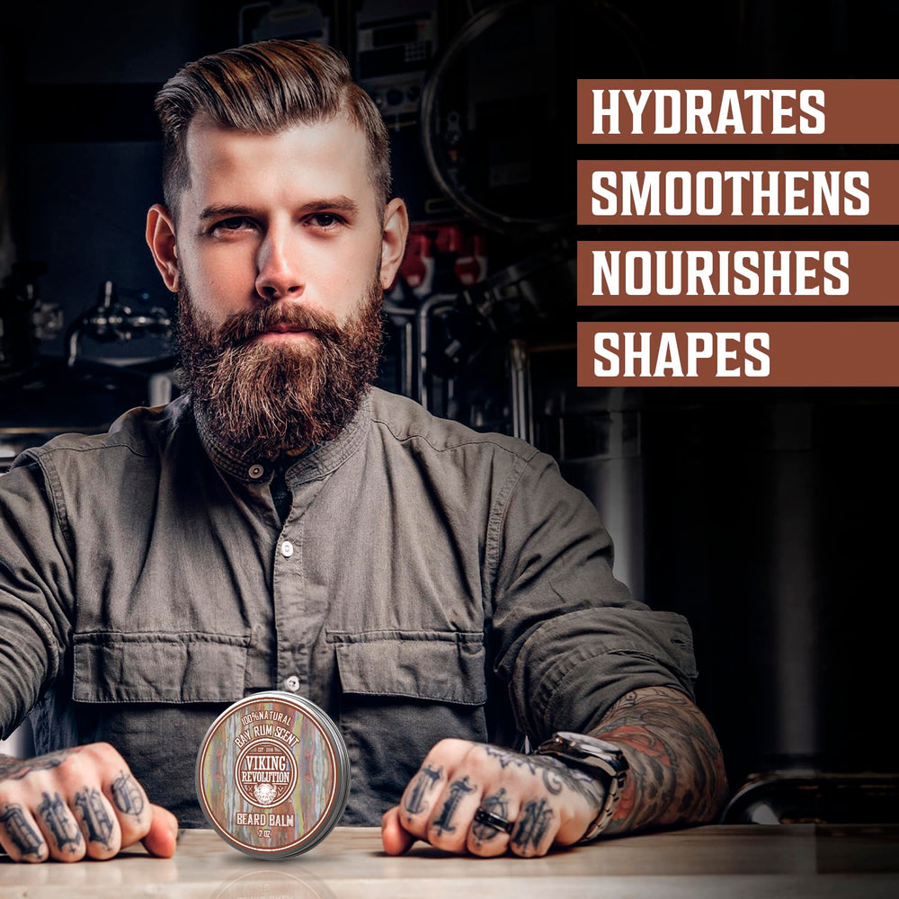 Viking Revolution Argan and Jojoba oil blend promotes nourishing beard care.