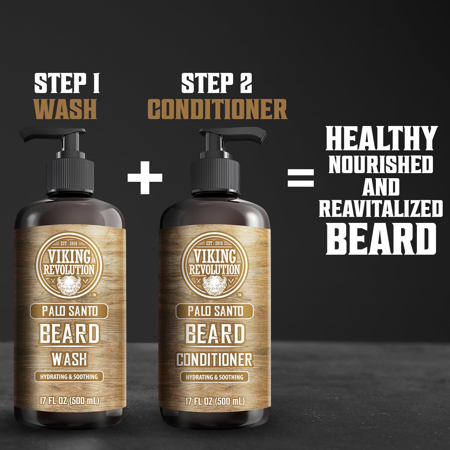 Viking Revolution argan and jojoba oil drops illustrating conditioning and shine.