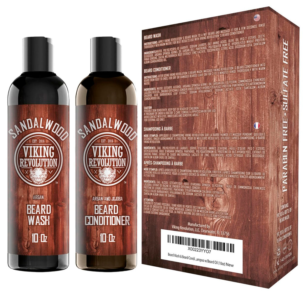 Viking Revolution argan jojoba oils bottle emphasizing premium hydration for beard.