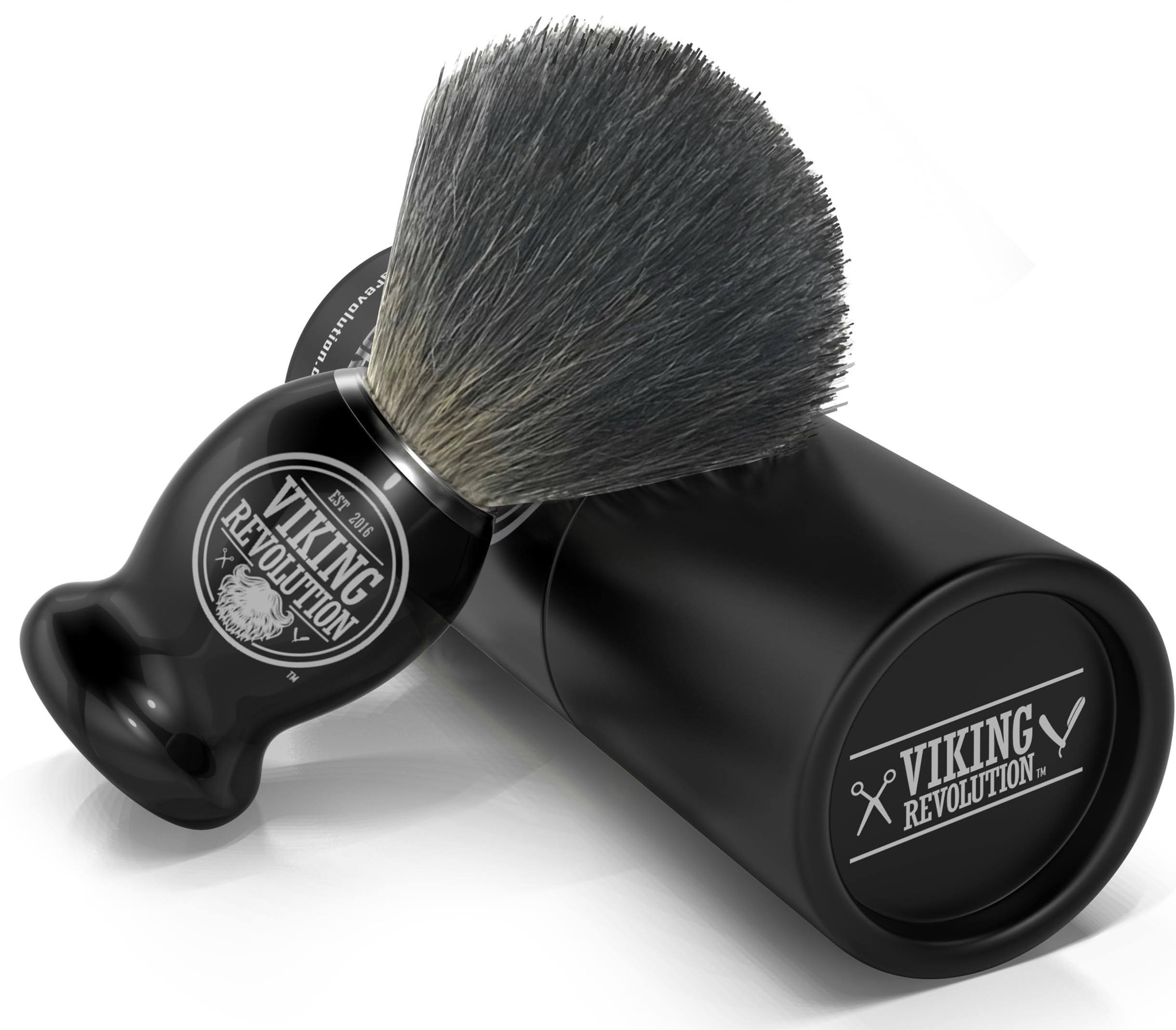 Viking Revolution handle detail shows firm grip for precise shaving