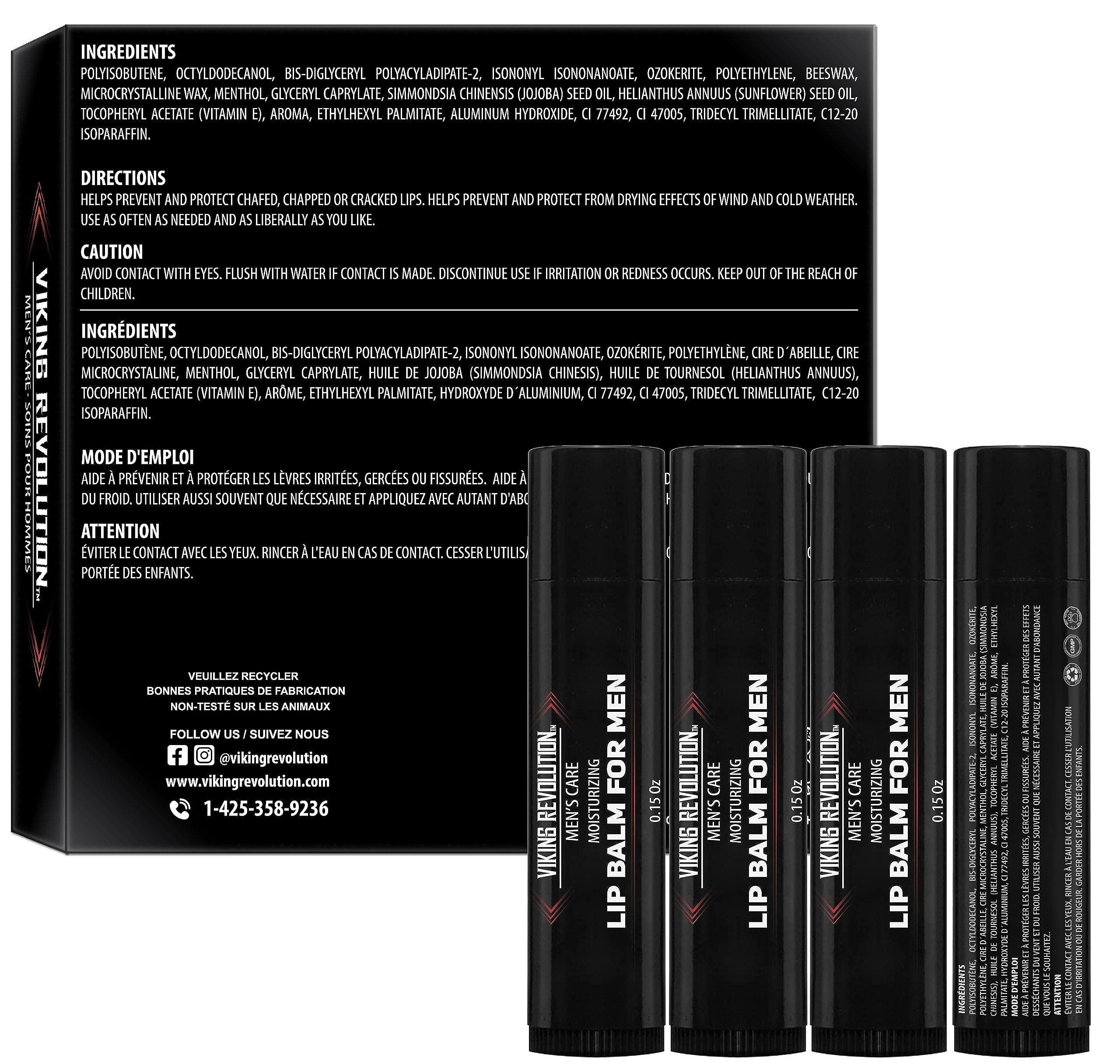Bálsamo labial Viking Revolution para hombres, práctico y discreto