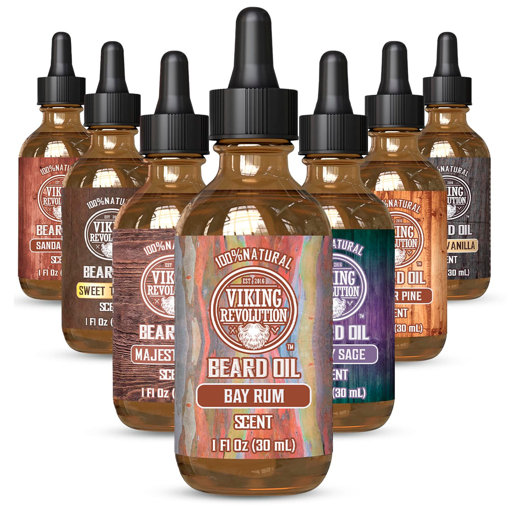 Viking Revolution Bay Rum Beard Oil bottle for conditioning