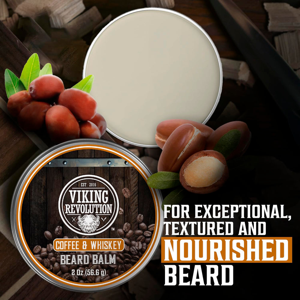 Hands applying balm for easy beard styling and conditioning