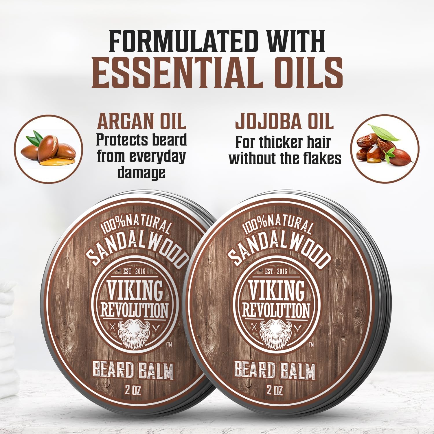 Viking Revolution beard balm cream texture for smooth application