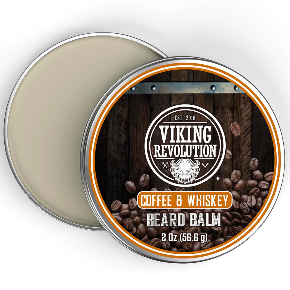 Beard balm on beard provides subtle shine and control