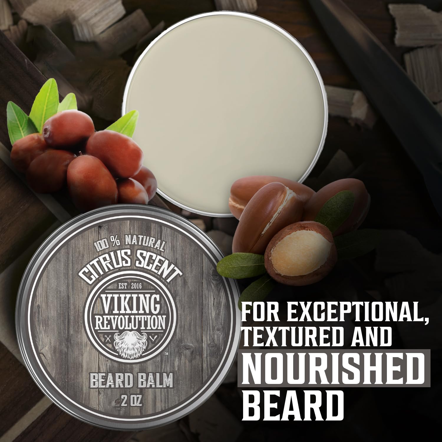 Viking Revolution beard balm taming and styling for a defined look