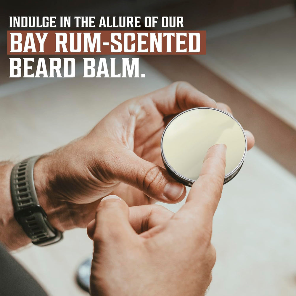 Viking Revolution Beard balm texture close-up indicates light non-greasy feel.