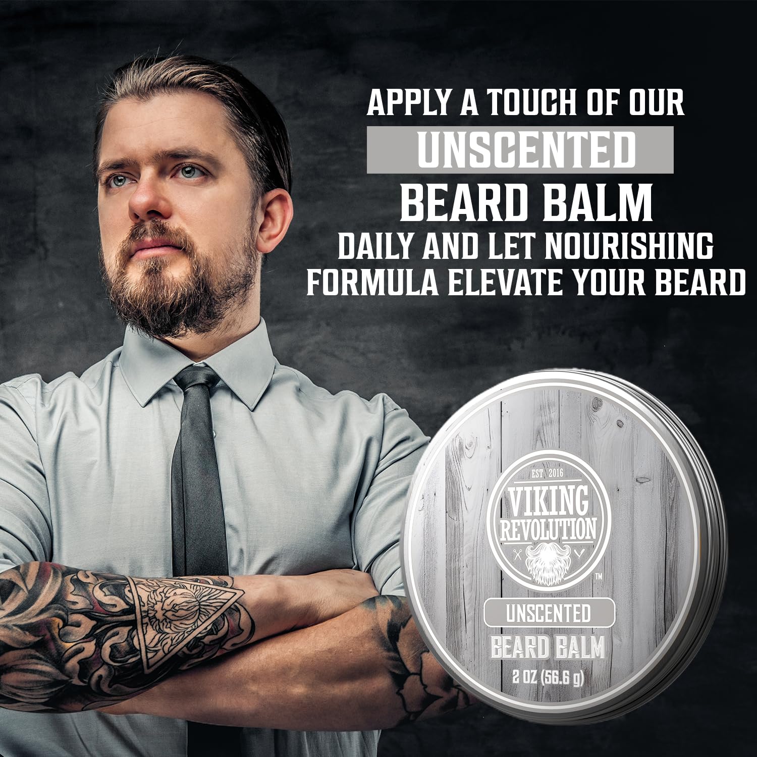Viking Revolution travel-size beard balm tin for on-the-go touch-ups.