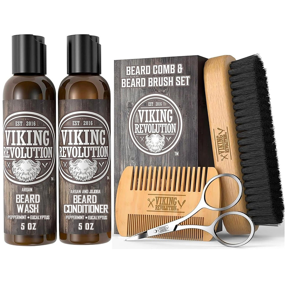 Viking Revolution beard brush close-up for detangling coarse beards