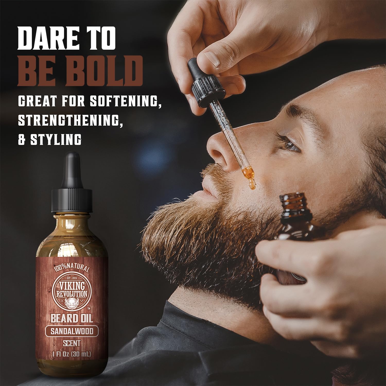 Simplified beard routine: apply balm then oil for smoother beard.