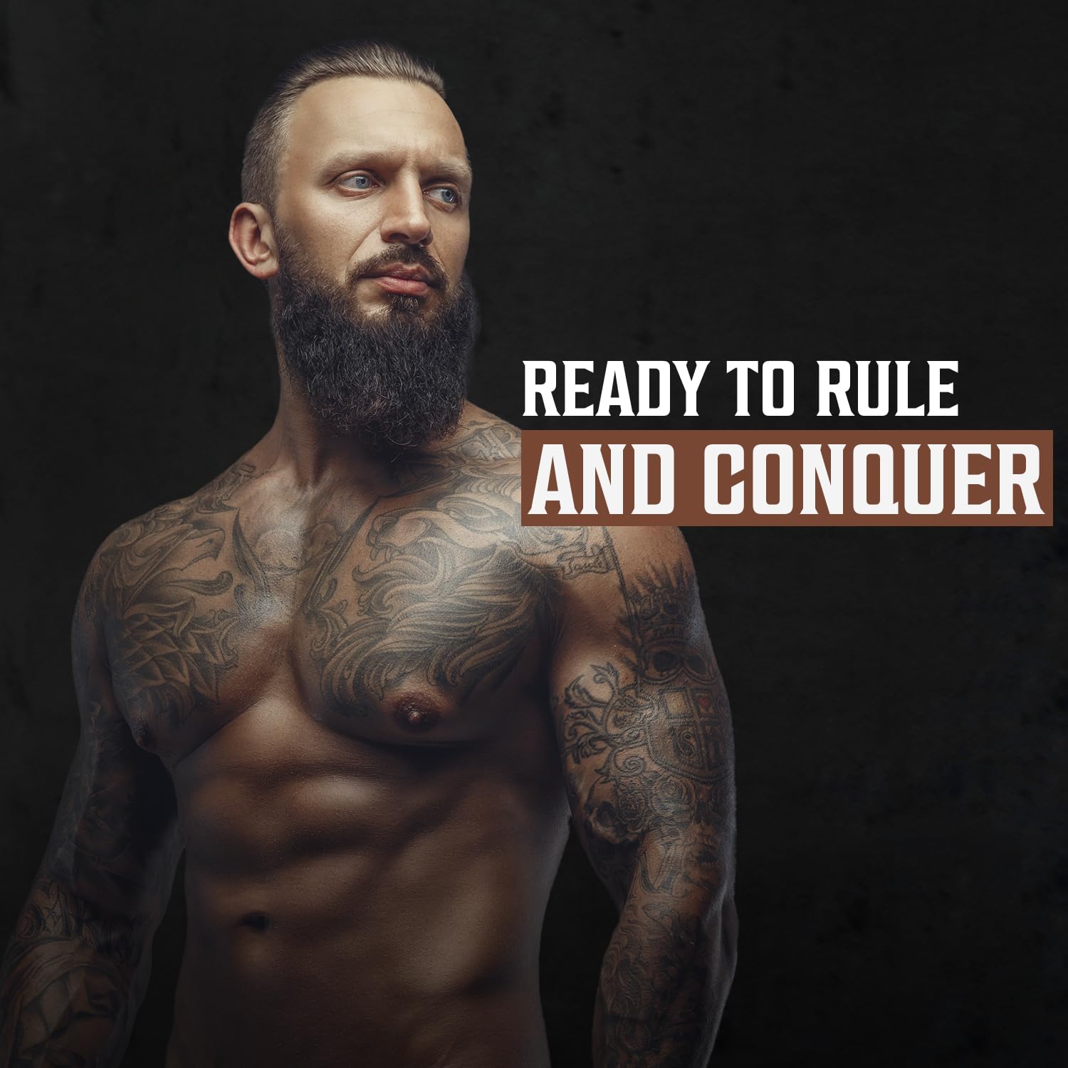 Viking Revolution product in use during post-shower beard care.