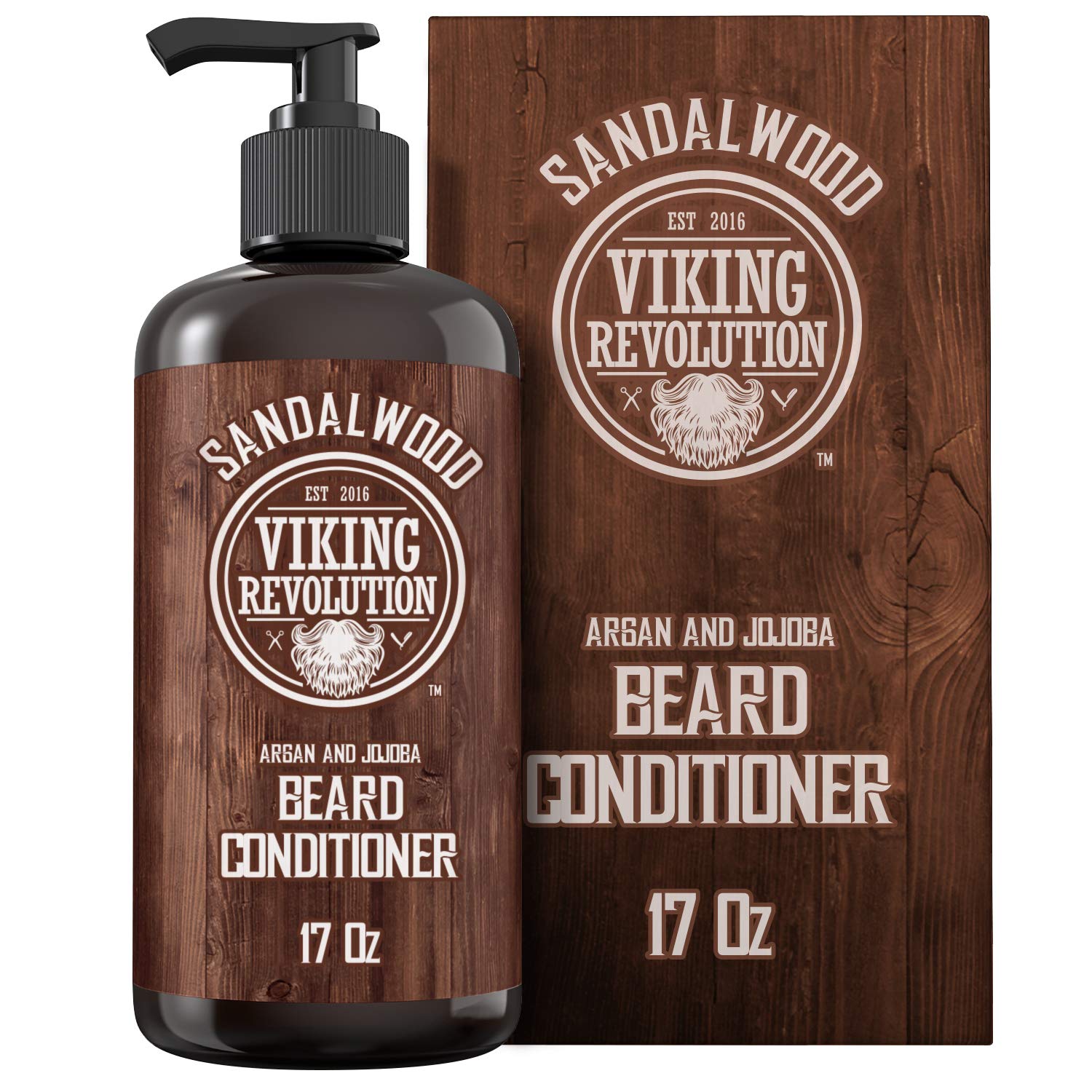Viking Revolution beard conditioner bottle pour for smoother beard.