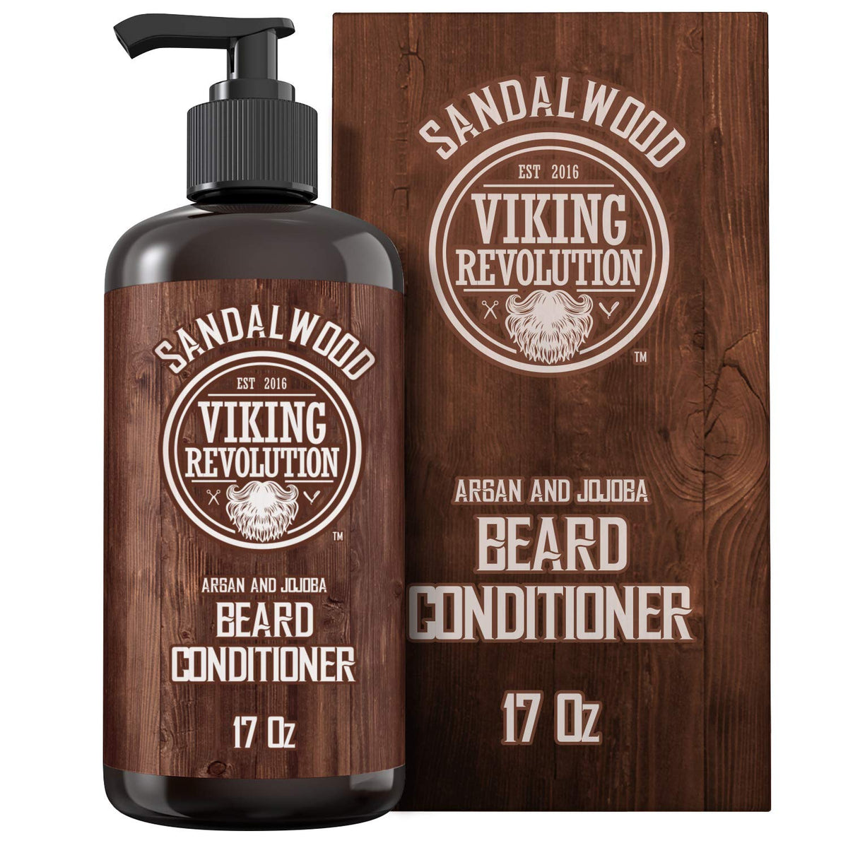 Viking Revolution beard conditioner bottle pour for smoother beard.