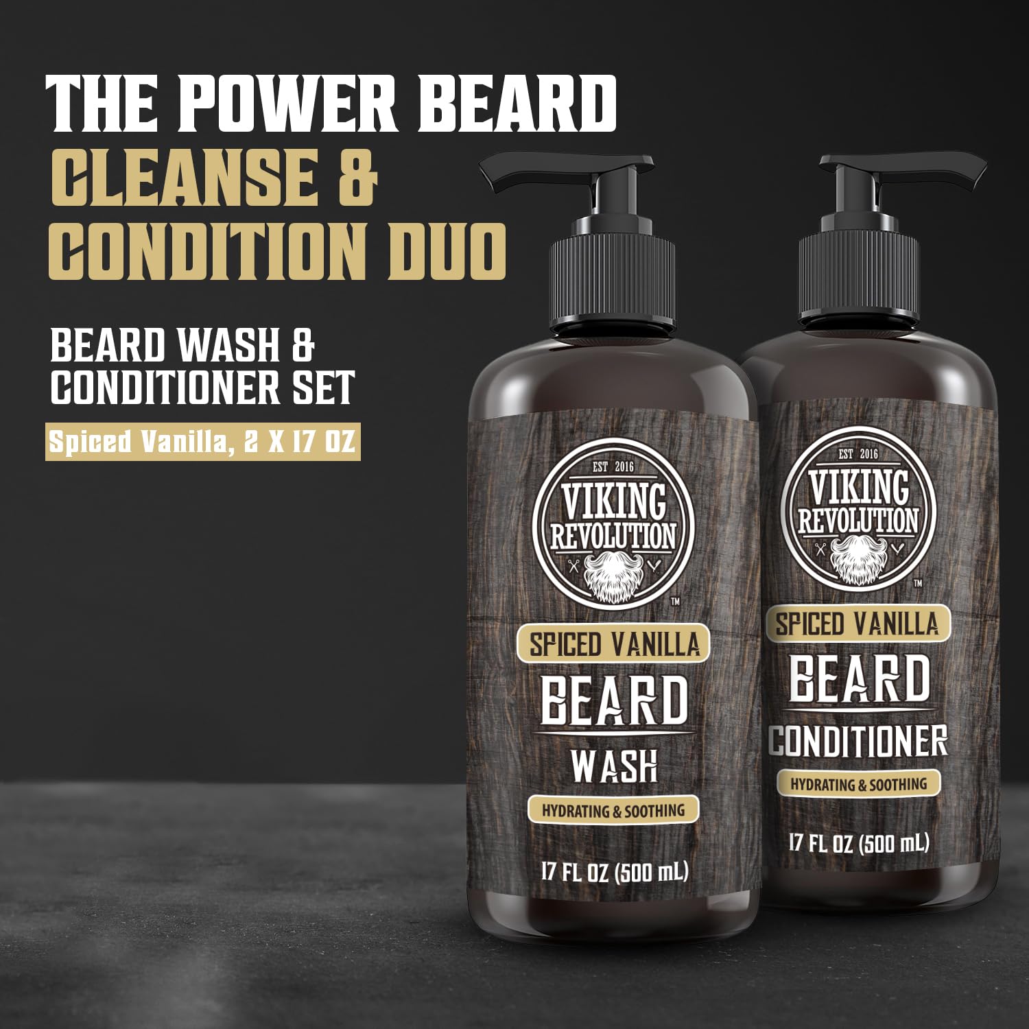 Viking Revolution beard conditioner moisture boost for softer, healthier looking beard.