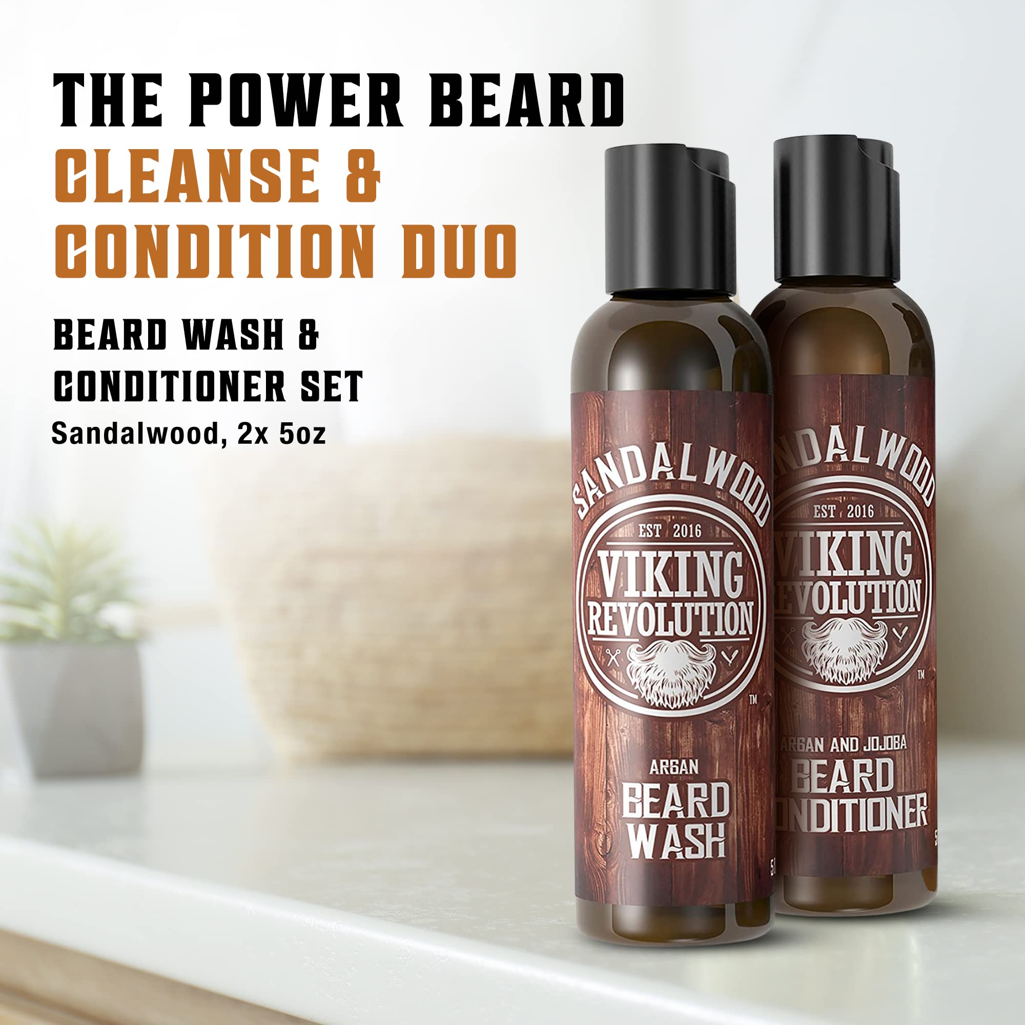 Viking Revolution beard conditioner being applied to soften the beard.