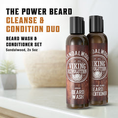 Viking Revolution beard conditioner being applied to soften the beard.