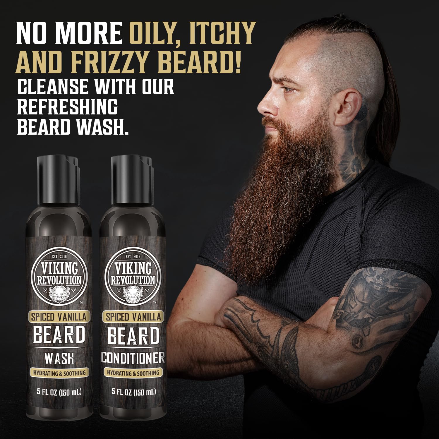 Viking Revolution beard conditioner tube offers extra softness and manageability.