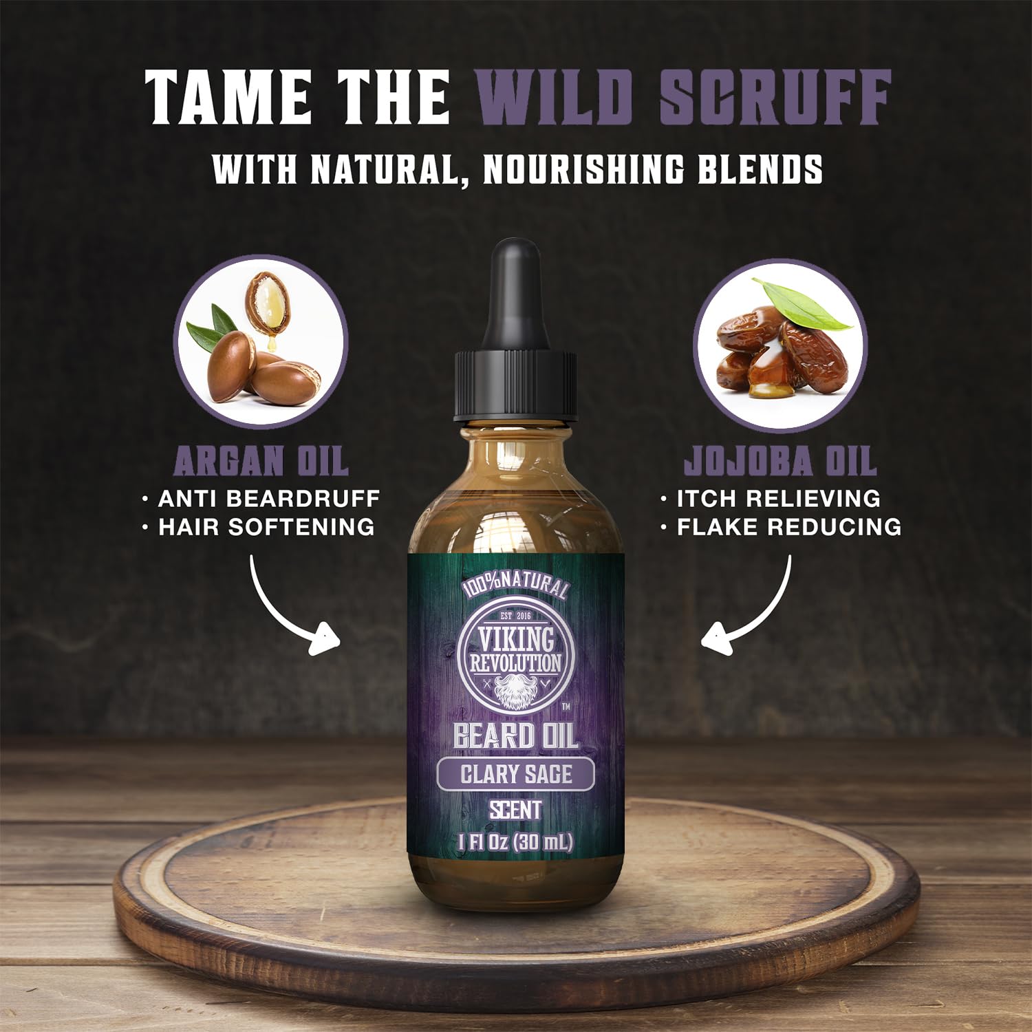Viking Revolution user applying oil to beard to soothe irritation