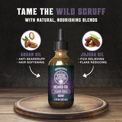 Viking Revolution user applying oil to beard to soothe irritation