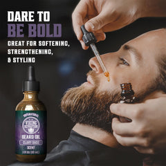 Viking Revolution oil bottle highlights argan and jojoba blend for nourished beard