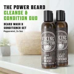 Viking Revolution beard oil bottle showing argan and jojoba for deeper moisturization