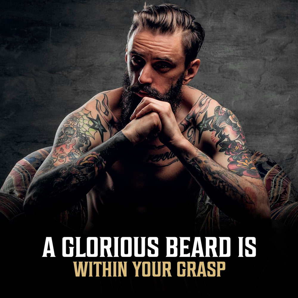Viking Revolution Beard Oil bottle on display signaling premium grooming.