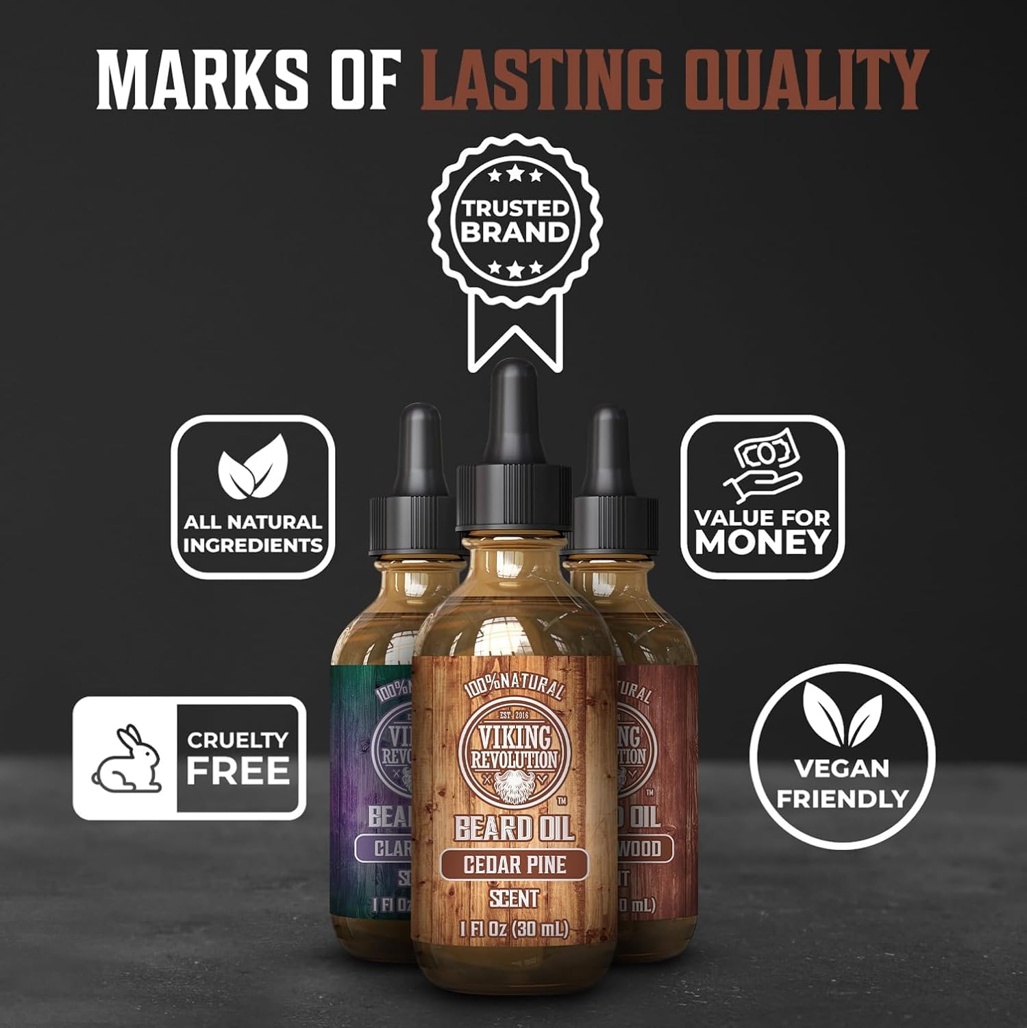 Viking Revolution beard oil drops for easy daily application.