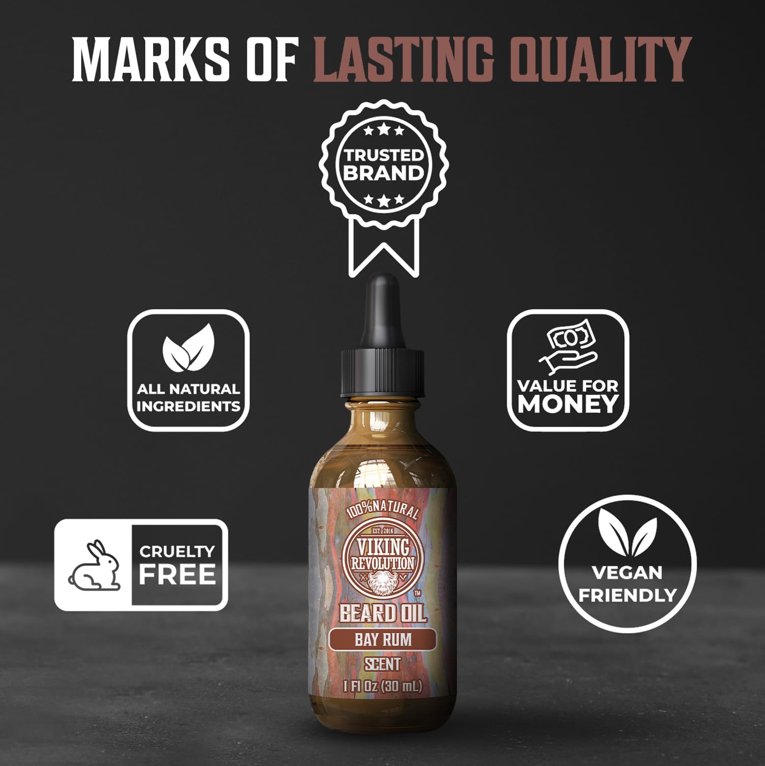 Viking Revolution beard oil ingredients list on label