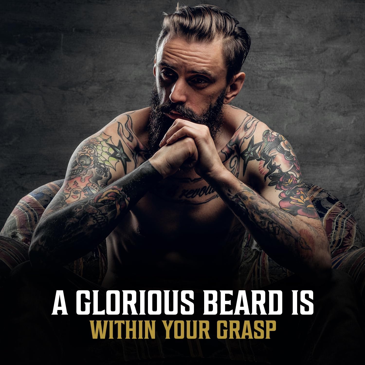 Viking Revolution beard oil image showing skin comfort while applying daily.