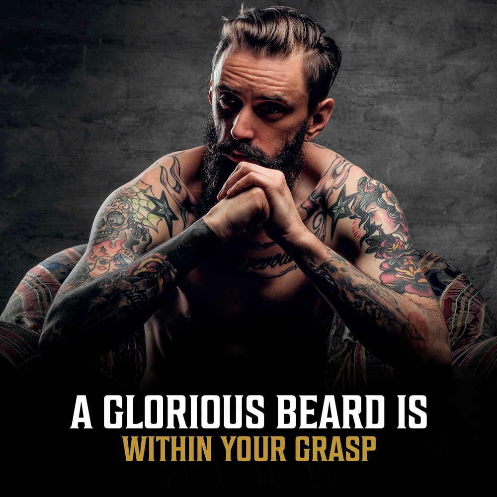 Viking Revolution beard oil image showing skin comfort while applying daily.
