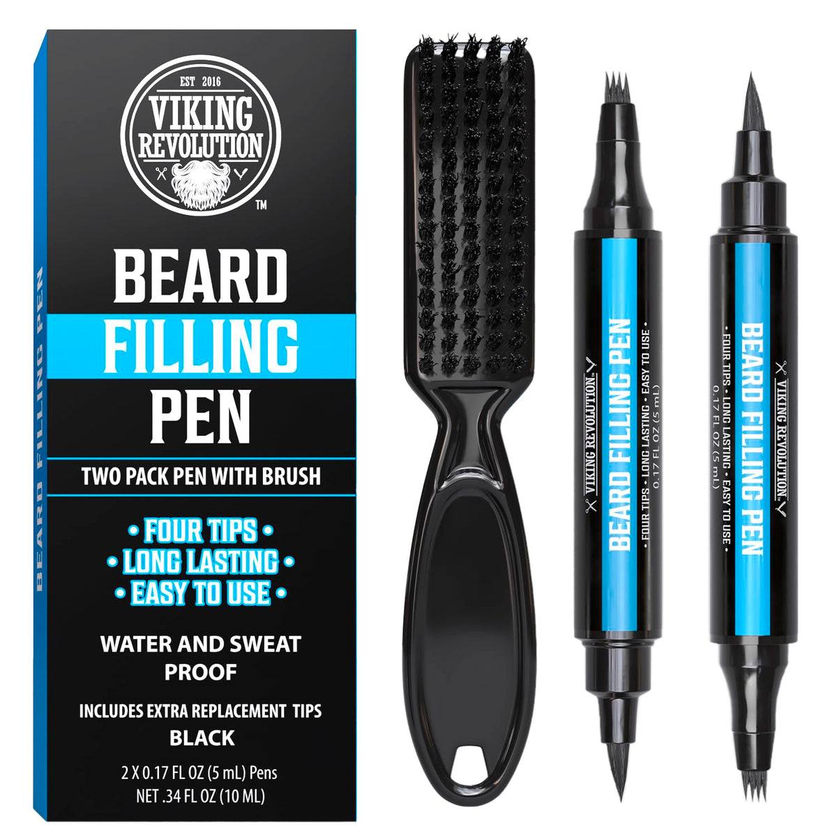 Viking Revolution Beard Pen 2-pack ready for easy beard filling and a fuller look.