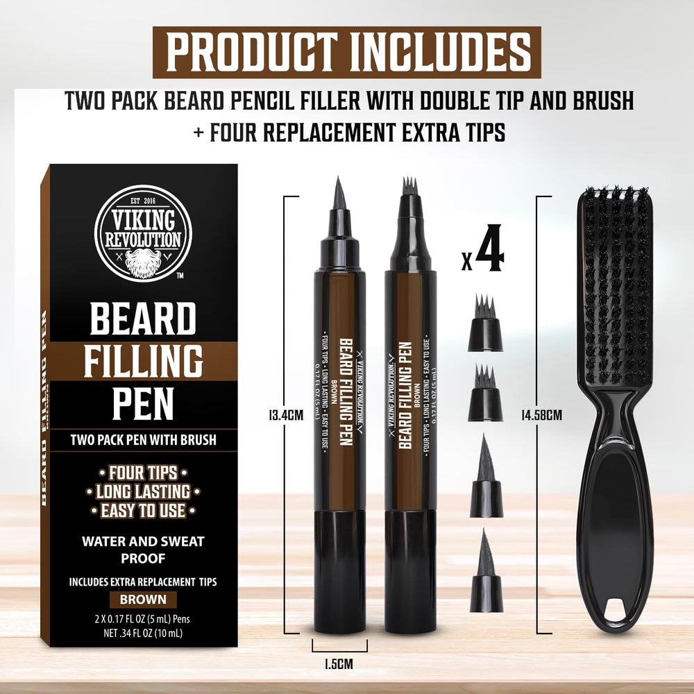 Viking Revolution beard-pen brush included aids grooming and even coverage.